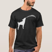 Howling Subaru Dog Dark T-Shirt (wit ontwerp) (Voorkant)