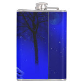 Howling Timber Wolf in de nacht van Snow Lite Heupfles (Achterkant)