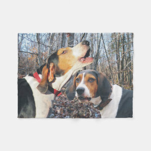 Howling Treeing Walker Coonhound Fleece Blanket Deken