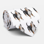 Howling Tricolored Basset Hound Stropdas (Opgerold)