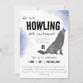 Howling waterverf wolf verjaardagsuitnodiging 5x7 kaart (Voorkant)