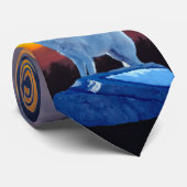 Howling White Arctic Wolf & Sunset Wildlife Stropd Stropdas (Opgerold)