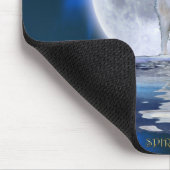 Howling White Wolf & Moon Wildlife Fantasy Muismat (Hoek)