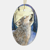 Howling - Wolf Art Keramisch Ornament (Links)