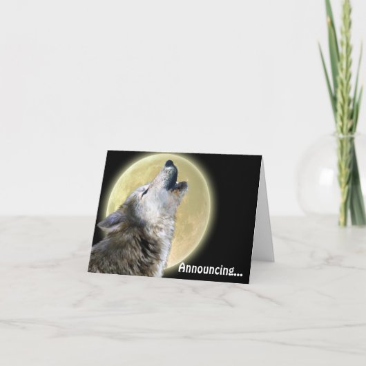 Howling Wolf Art Wildlife Faire-part Card (Devant)
