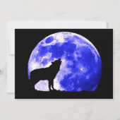 Howling Wolf at Moon Invitation (Devant)