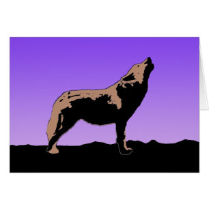 Howling Wolf at Sunset - Art faunique original