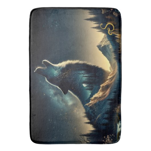 Howling Wolf Badmat (Voorkant Verticaal)