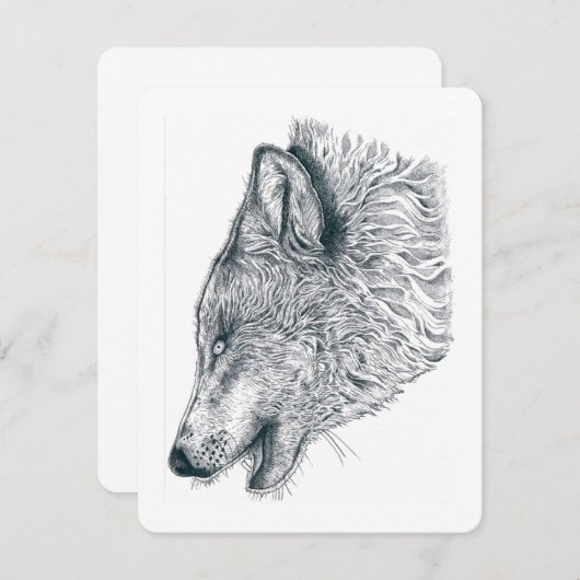 Howling Wolf Bedankkaart (Voorkant / Achterkant)