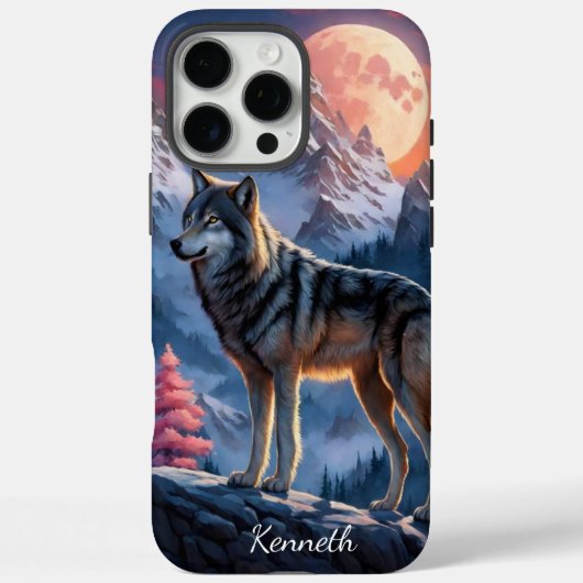 Howling Wolf bij maanlicht Case-Mate iPhone Case (Achterkant)