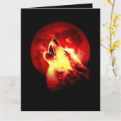 Howling Wolf bij Rode Nacht Kaart (Gele Bloem)