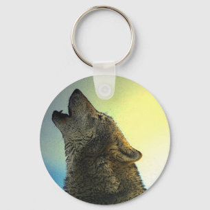 Howling Wolf bij Sunset Sleutelhanger