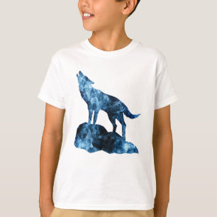 Howling Wolf blue sparkly rooksilhouet T-shirt