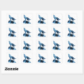 Howling Wolf blue sparkly rooksilhouet Vierkante Sticker (Vel)