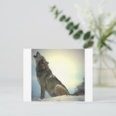 Howling Wolf Briefkaart (Staand voorkant)