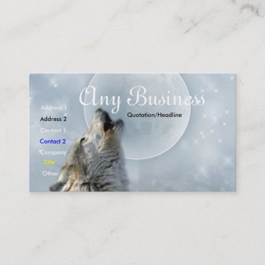 Howling Wolf busines card 02klantgerichte Visitekaartje (Voorkant)