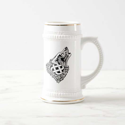 Howling Wolf Celtic Knotwork Bierpul (Rechts)