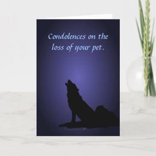 Howling Wolf condoléances Pet Sympathkaart Kaart