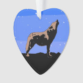 Howling Wolf en hiver - Art faunique original (devant)