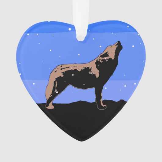 Howling Wolf en hiver - Art faunique original (devant)