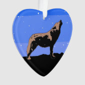 Howling Wolf en hiver - Art faunique original (devant)