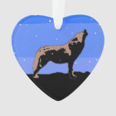 Howling Wolf en hiver - Art faunique original (dos)