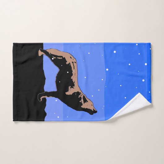 Howling Wolf en hiver - Art faunique original (Serviette à main)