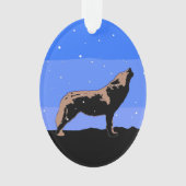 Howling Wolf en hiver - Art faunique original (devant)