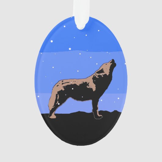 Howling Wolf en hiver - Art faunique original (dos)