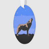 Howling Wolf en hiver - Art faunique original (devant)