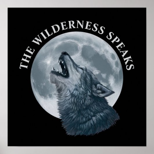 Howling Wolf en Moon Poster (Voorkant)