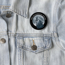 Howling Wolf en Moon Ronde Button 5,7 Cm