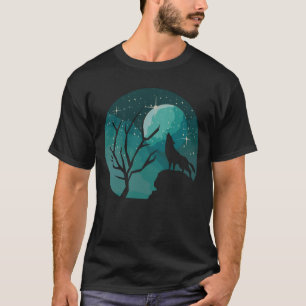Howling Wolf Forest Animal Moon Natuur Love T-shirt