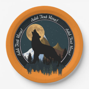 Howling Wolf Full Moon Papieren Bordje