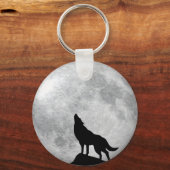 Howling Wolf Full Moon Sleutelhanger (Voorkant)