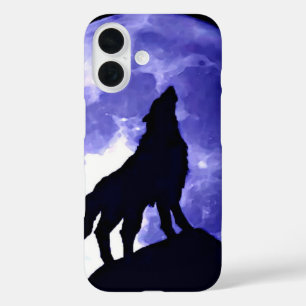Howling Wolf & Fullmoon iPhone 16 Hoesje
