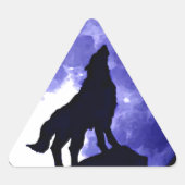 Howling Wolf & Fullmoon Driehoek Sticker (Voorkant)