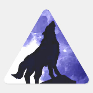 Howling Wolf & Fullmoon Driehoek Sticker