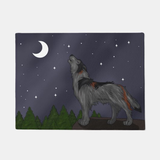 Howling Wolf (grijs) Deurmat (Voorkant)