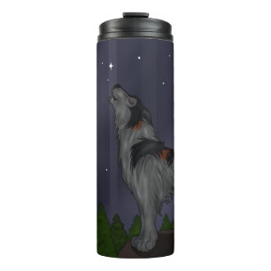 Howling Wolf (grijs) Thermosbeker