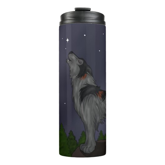 Howling Wolf (grijs) Thermosbeker (Voorkant)