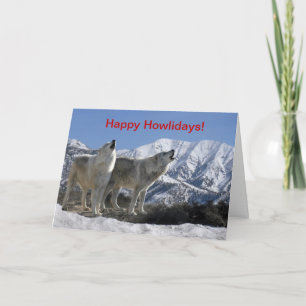 Howling Wolf Holiday Kaart