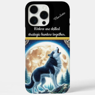 Howling Wolf in een maanlicht bos iPhone 16 Pro Max Hoesje