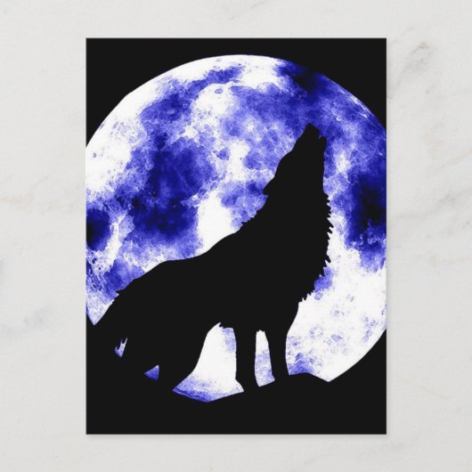 Howling Wolf in Moon Briefkaart (Voorkant)