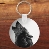 Howling Wolf in sneeuw Sleutelhanger (Voorkant)