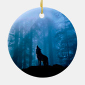 Howling Wolf in Wilderness Keramisch Ornament (Achterkant)