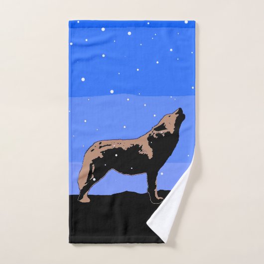 Howling Wolf in Winter - Oorspronkelijke Wilde Kun Bad Handdoek (Handdoek)