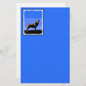 Howling Wolf in Winter - Oorspronkelijke Wilde Kun Briefpapier (Voorkant / Achterkant)