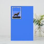 Howling Wolf in Winter - Oorspronkelijke Wilde Kun Briefpapier (Staand voorkant)