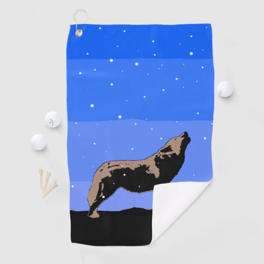 Howling Wolf in Winter - Oorspronkelijke Wilde Kun Golfhanddoek (Insitu)